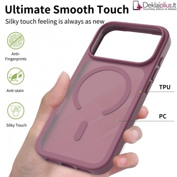 „Skin Feel“ TPU hibridinis su MagSafe dėklas - bordo (Apple Iphone 17 Pro Max/18 Pro Max)